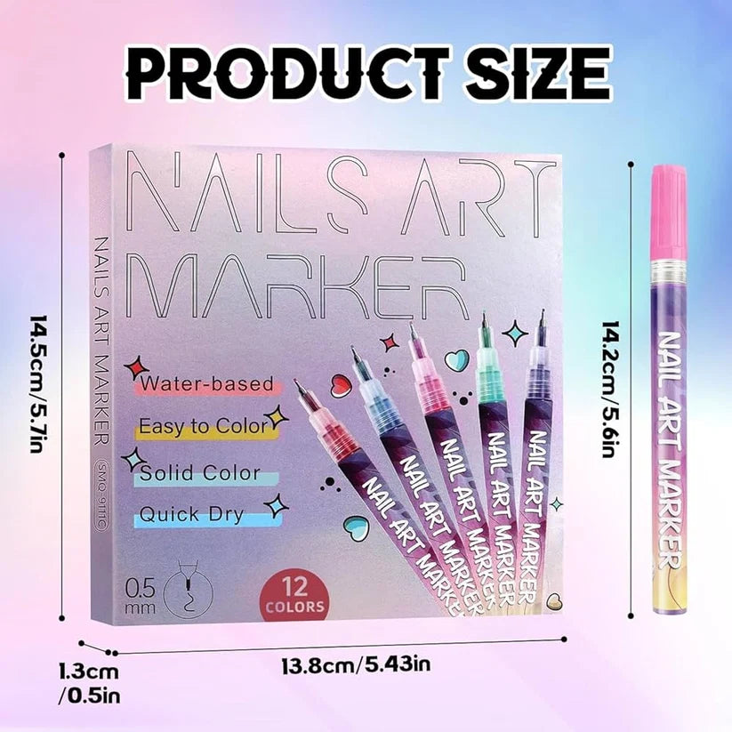 Premax 12 Colour Precision Nail Art pen