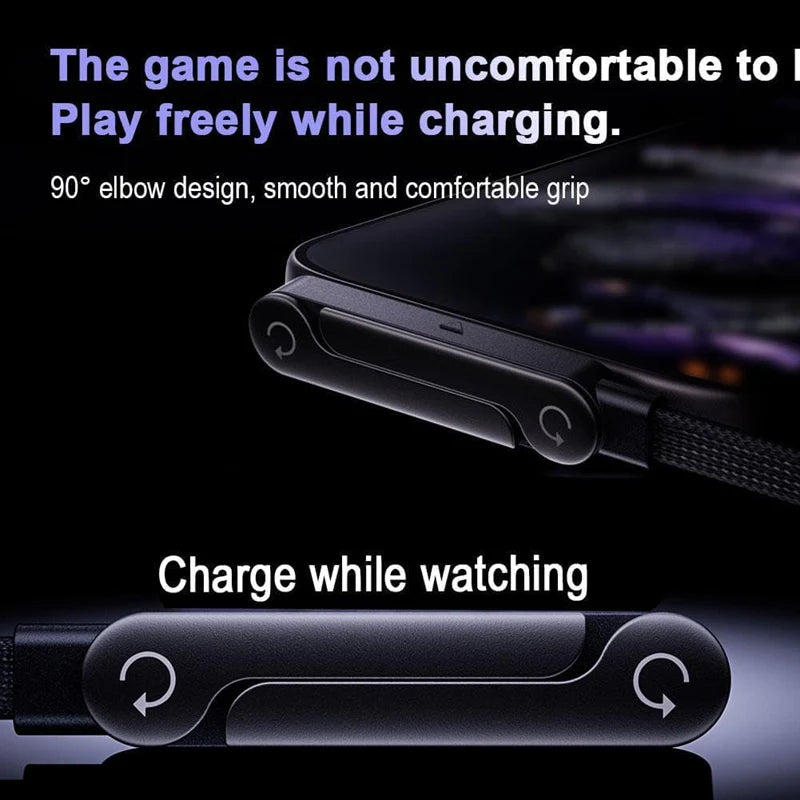 240W Fast Charging Type-C Cable with Built-in Phone Stand