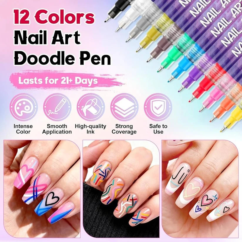 Premax 12 Colour Precision Nail Art pen