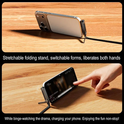 240W Fast Charging Type-C Cable with Built-in Phone Stand