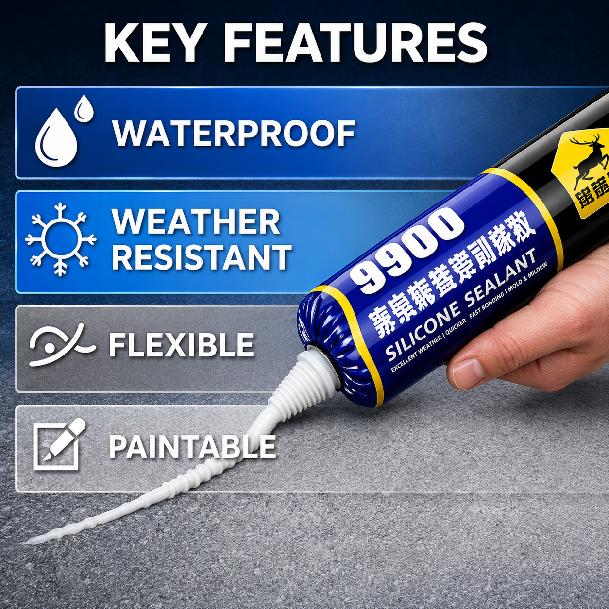 Premax Waterproof Silicone Sealant – Fast-Dry Roof Fix