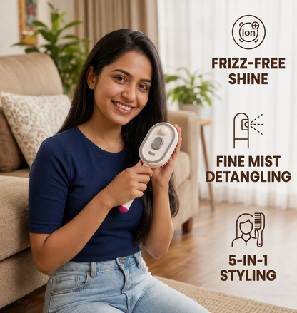 Premax AirGlow™ — 5-in-1 Steam Hair Brush for Smooth, Frizz-Free Shine