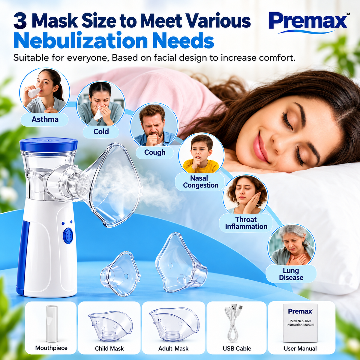 Premax SteamCare™ 2-in-1 Steamer & Nebulizer