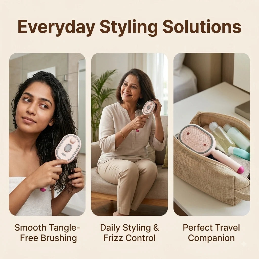 Premax AirGlow™ — 5-in-1 Steam Hair Brush for Smooth, Frizz-Free Shine