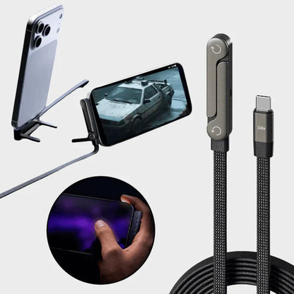 240W Fast Charging Type-C Cable with Built-in Phone Stand