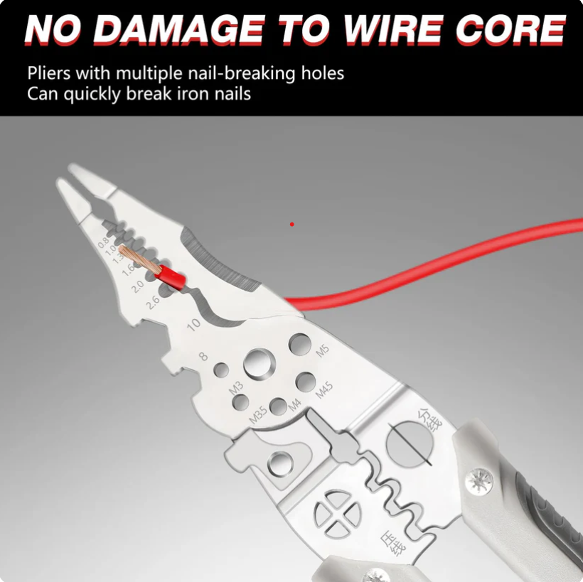 Heavy-Duty Multi-Function Wire Stipper & Crimping Pliers