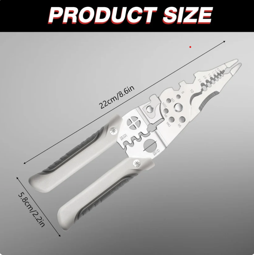 Heavy-Duty Multi-Function Wire Stipper & Crimping Pliers