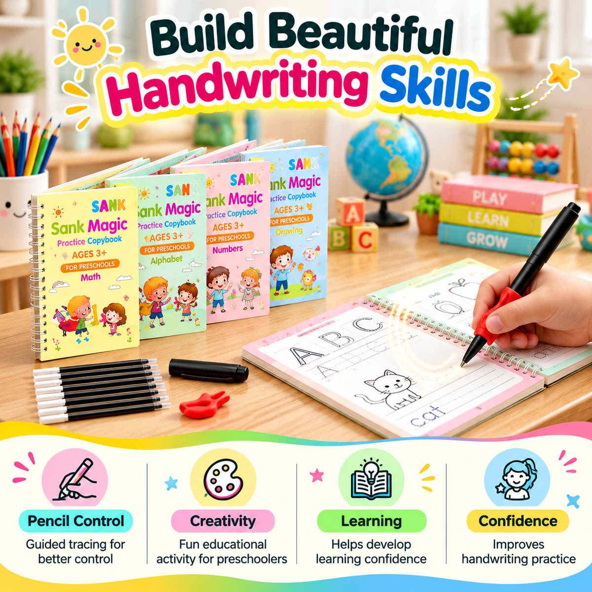 Premax SmartWrite™ – 4-in-1 Reusable Kids Book