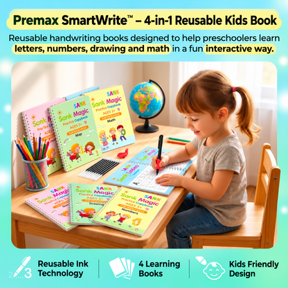 Premax SmartWrite™ – 4-in-1 Reusable Kids Book
