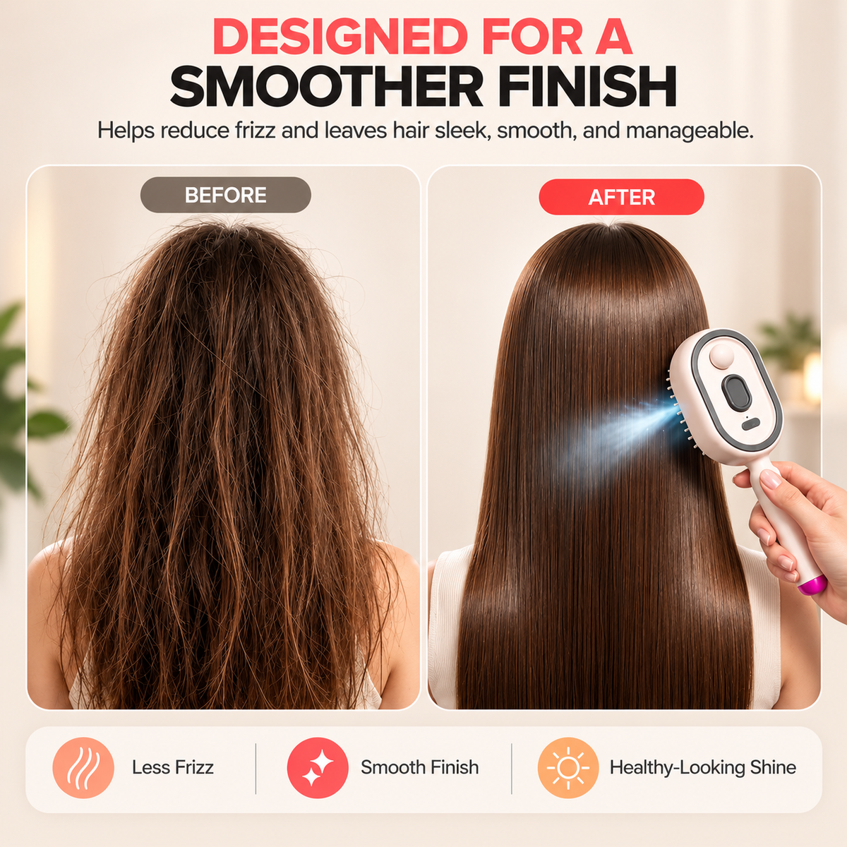 Premax AirGlow™ — 5-in-1 Steam Hair Brush for Smooth, Frizz-Free Shine